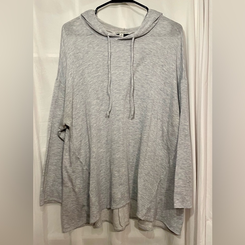 Green Envelope Light Gray Hooded Sweatshirt